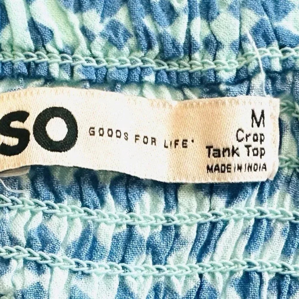 NWT SO GOODS FOR LIFE Juniors Sleeveless Straps Pullover Cropped Blue Top Size M - Picture 11 of 13